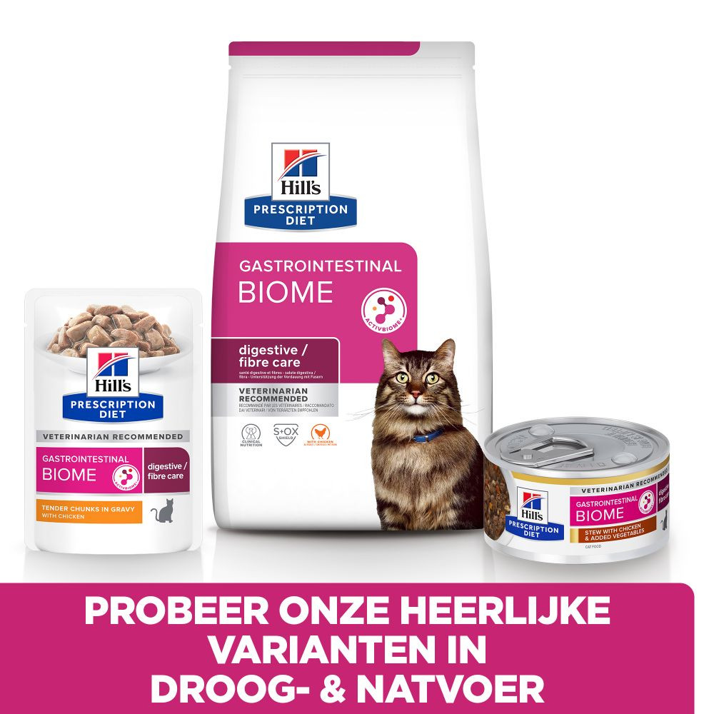 Hill's Prescription Diet Gastrointestinal Biome natvoer kat met kip maaltijdzakje