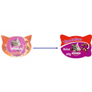 Whiskas Temptations met rund kattensnoep