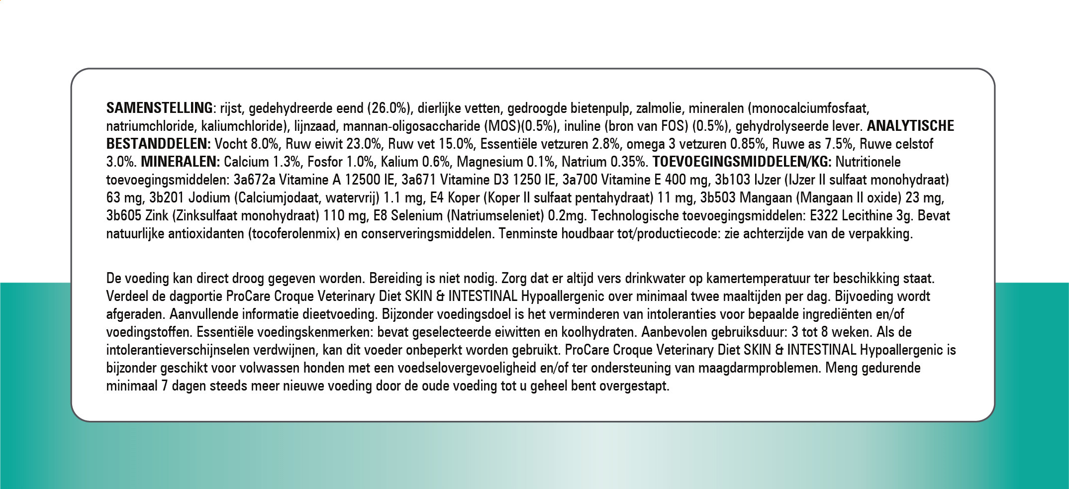 Prins Procare Croque Dieet Skin & Intestinal Hypoallergic voor de hond