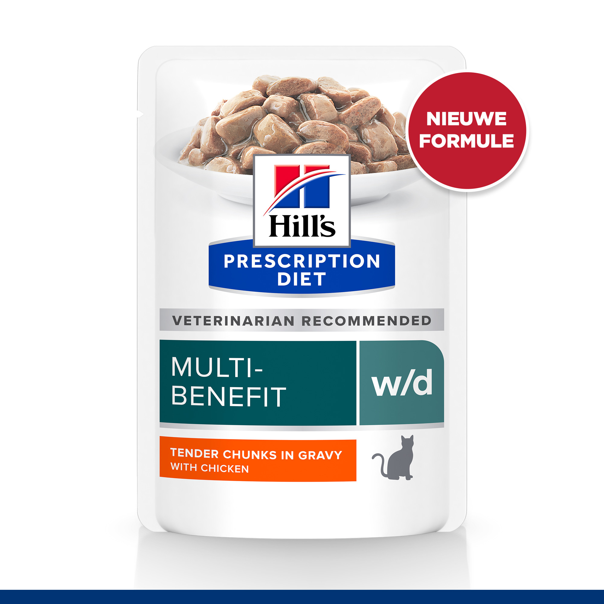 Hill's Prescription Diet W/D Multi-Benefit natvoer kat met kip maaltijdzakje