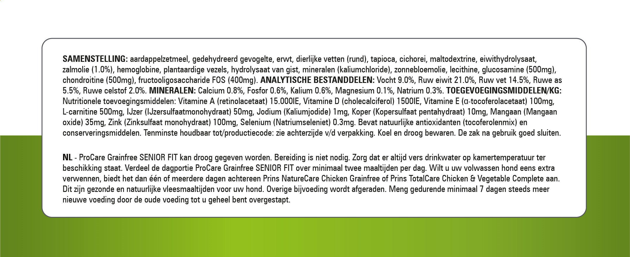 Prins ProCare Grainfree Senior Fit hondenvoer