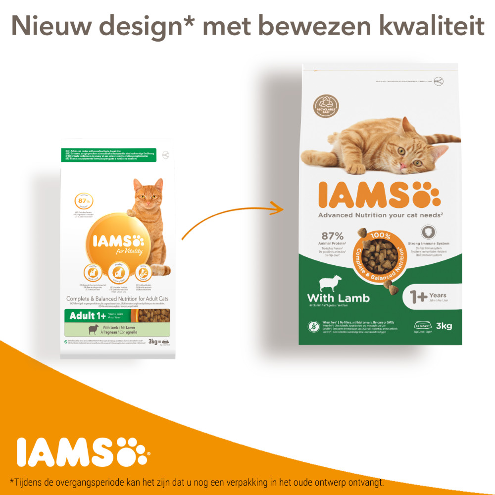 Iams For Vitality Adult Lam kattenvoer