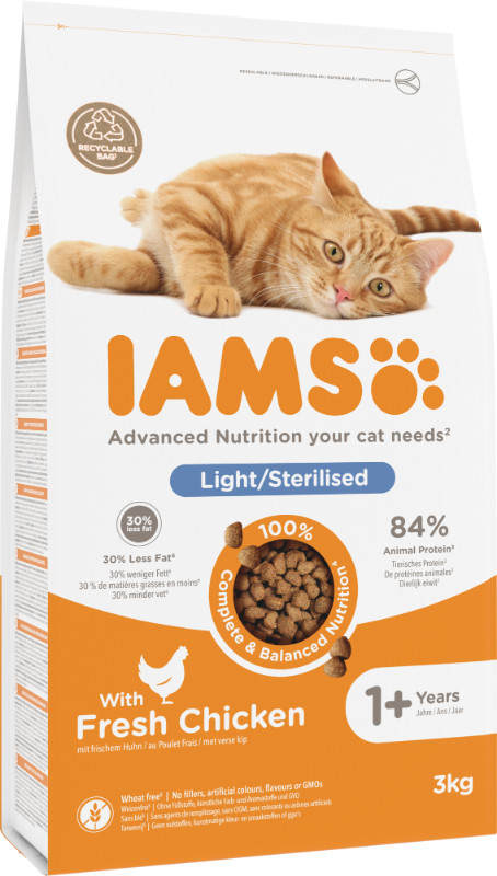 Iams For Vitality Adult Sterilised Kip kattenvoer