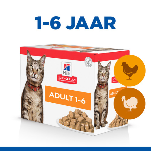 Hill's Adult Poultry Selection combipack kip & met kalkoen nat kattenvoer