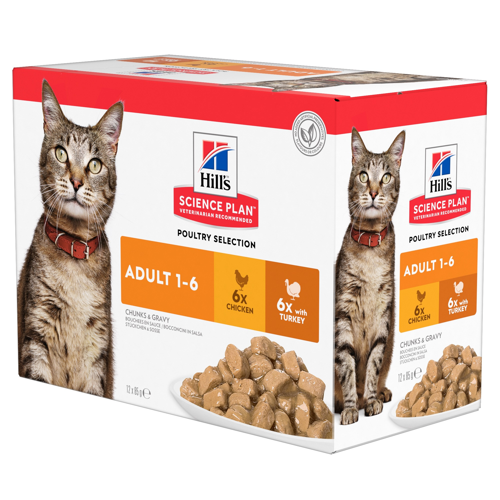 Hill's Adult Poultry Selection combipack kip & met kalkoen nat kattenvoer