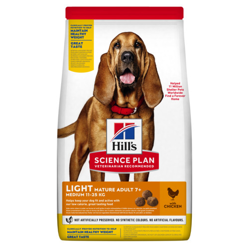 Hill's Mature Adult 7+ Light Medium met kip hondenvoer