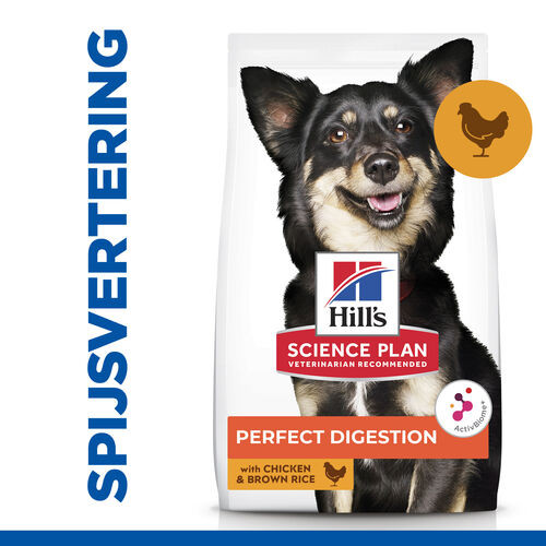 Hill's Adult Perfect Digestion Small&Mini met kip & bruine rijst hondenvoer