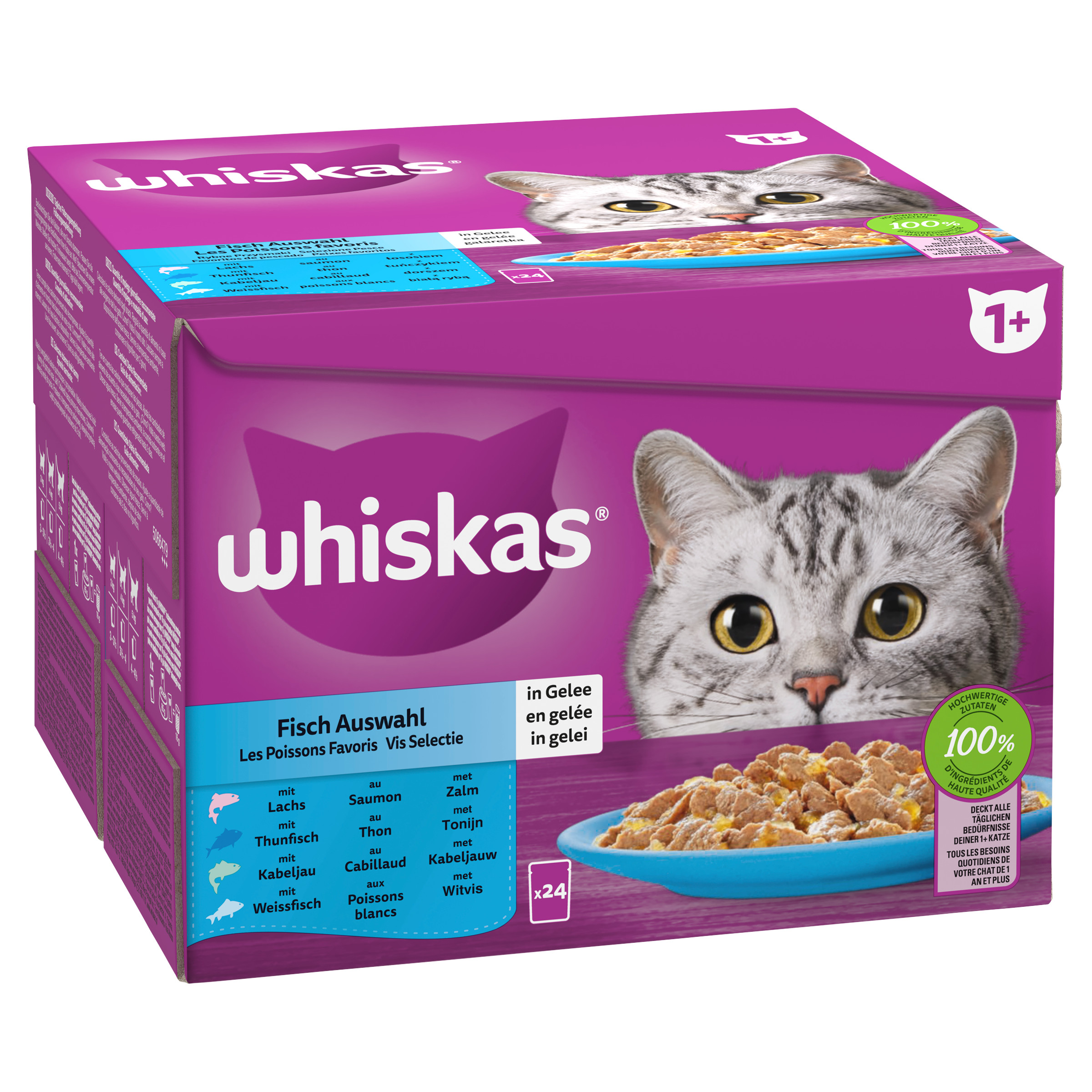 Whiskas 1+ Vis in gelei pouches multipack 12 x 100g