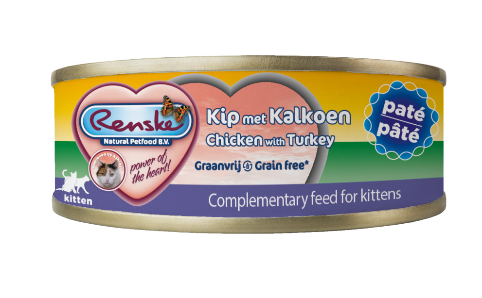 Renske Kitten paté kip met kalkoen natvoer kat (24x70 gr)