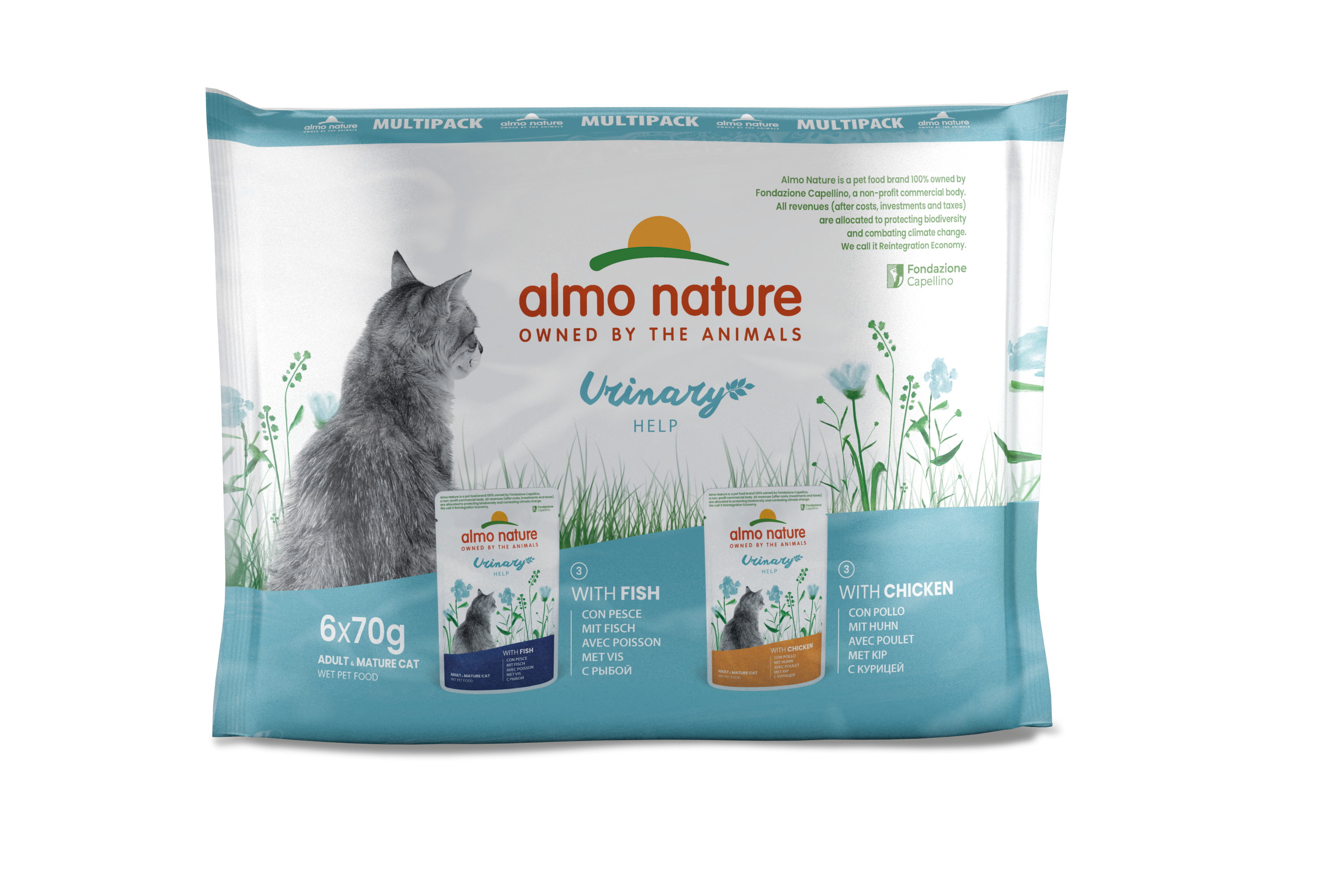 Almo Nature Urinary Support Multipack Vis & Kip 6x70gr