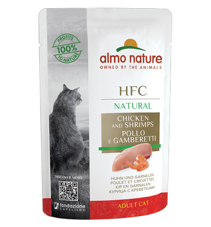 Almo Nature HFC Natural kip met garnalen natvoer kat (55 g)