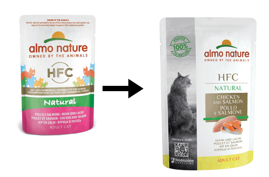 Almo Nature HFC Natural kip met zalm natvoer kat (55 g)