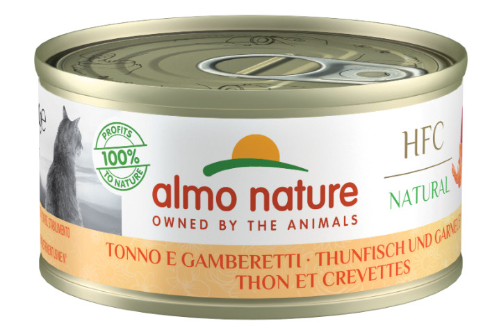 Almo Nature HFC Natural tonijn met garnalen natvoer kat (70 g)