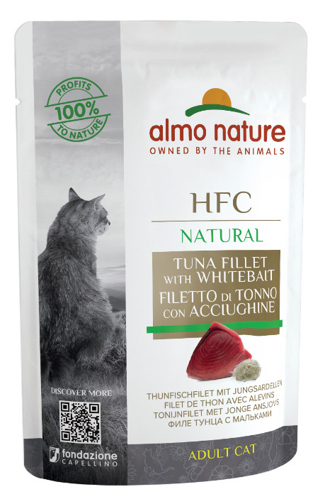 Almo Nature HFC Natural tonijn met ansjovis natvoer kat (55 g)