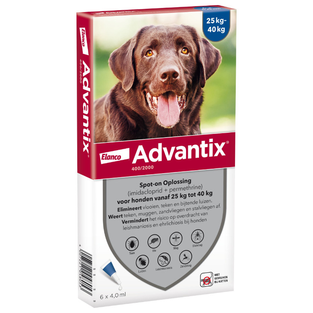 Advantix 400/2000 voor honden van 25 tot 40 kg