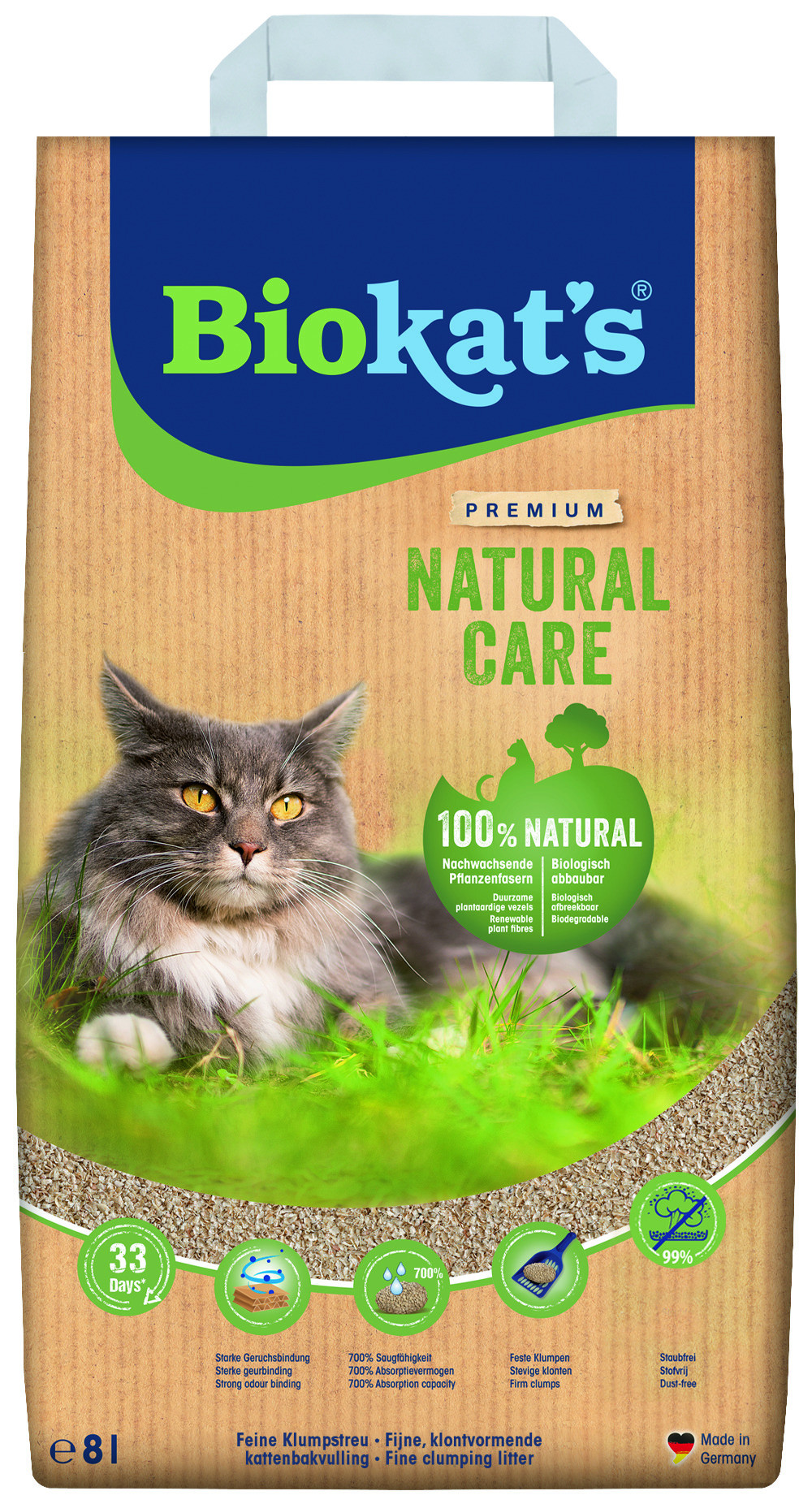 Biokat‘s Natural Care klontvormend kattengrit 30L