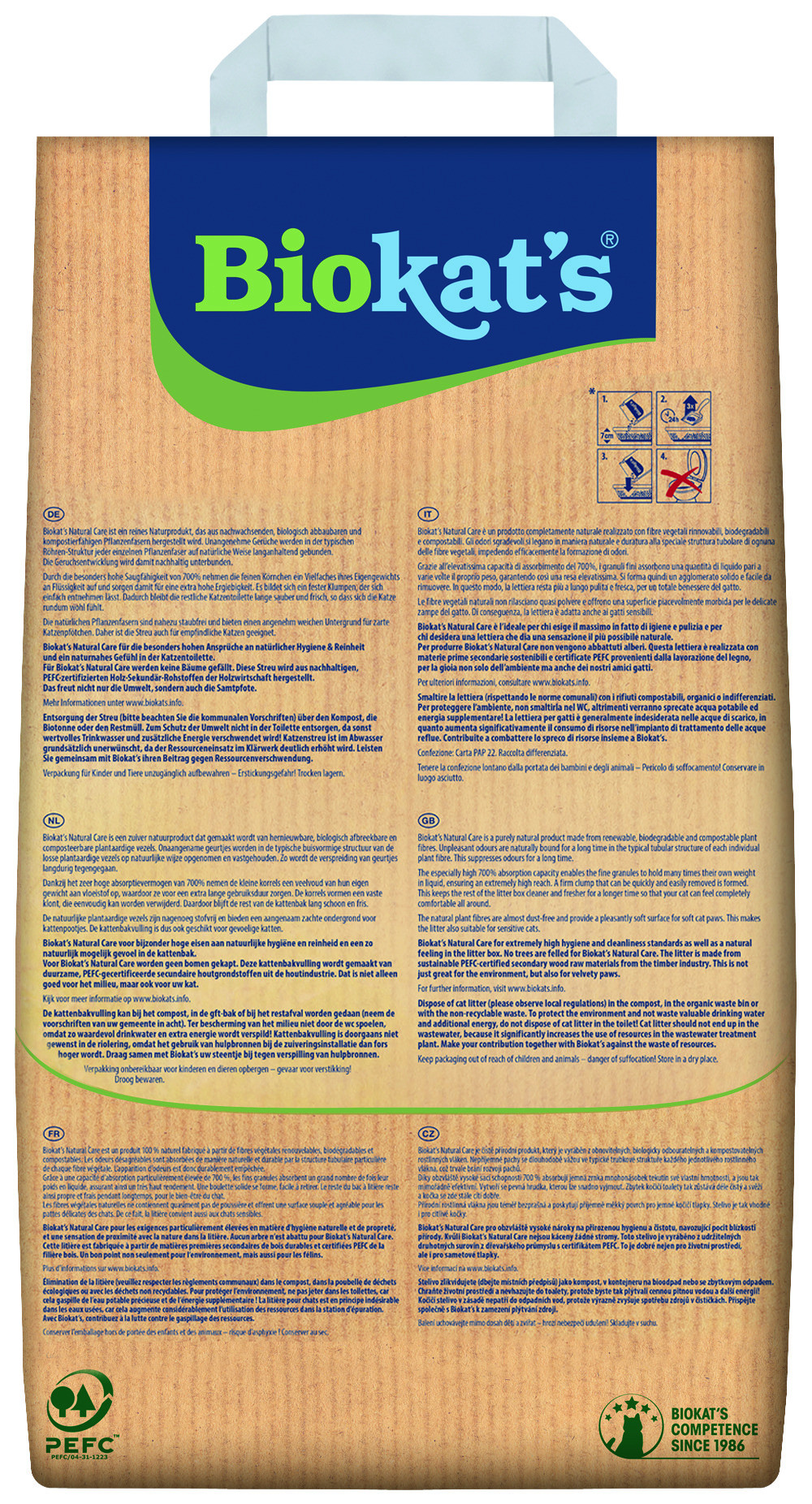 Biokat‘s Natural Care klontvormend kattengrit 30L