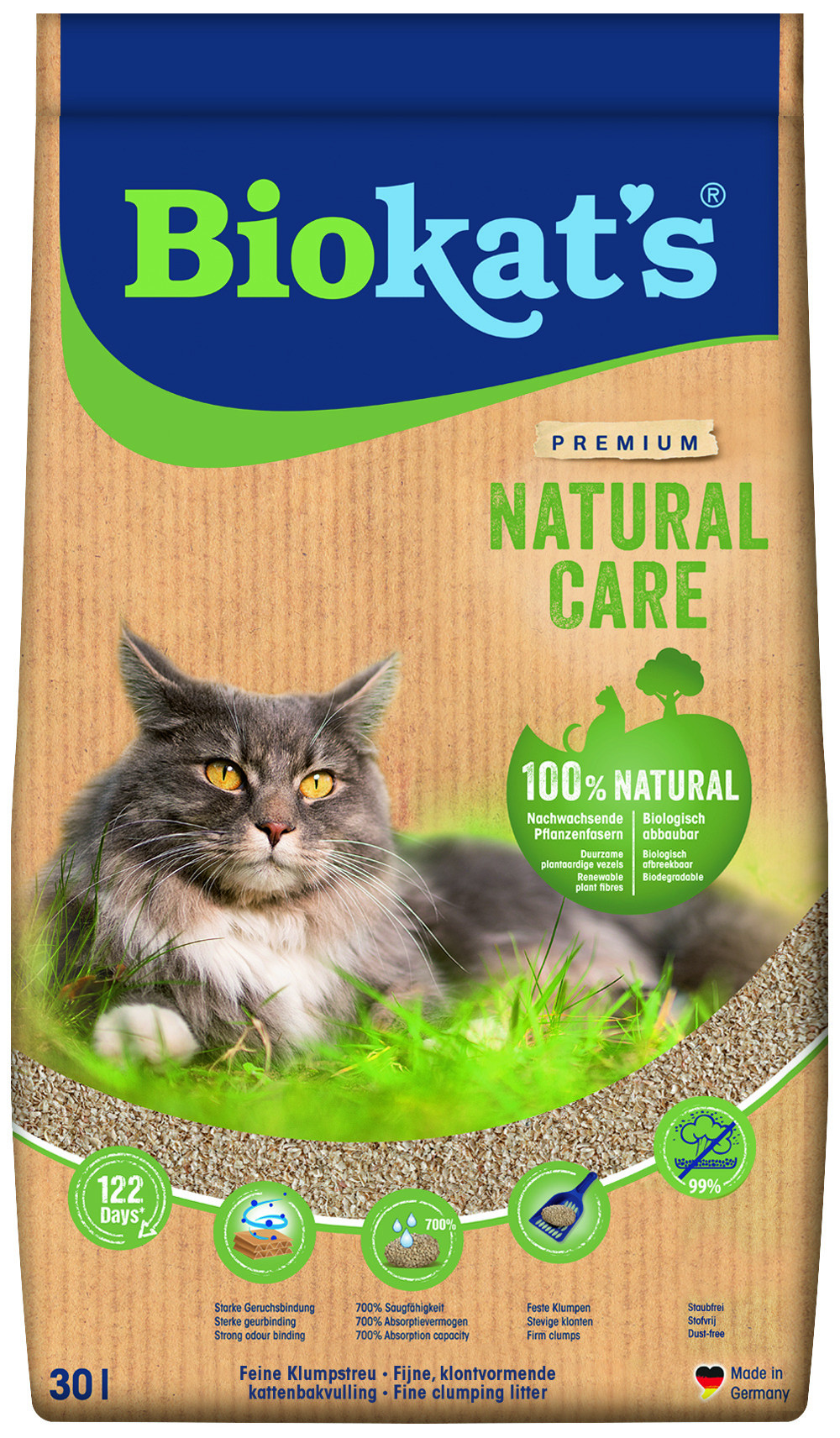 Biokat‘s Natural Care klontvormend kattengrit 30L