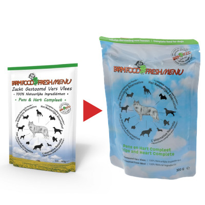 Farm Food Fresh Menu runderpens met hart natvoer hond (zakjes 300g)