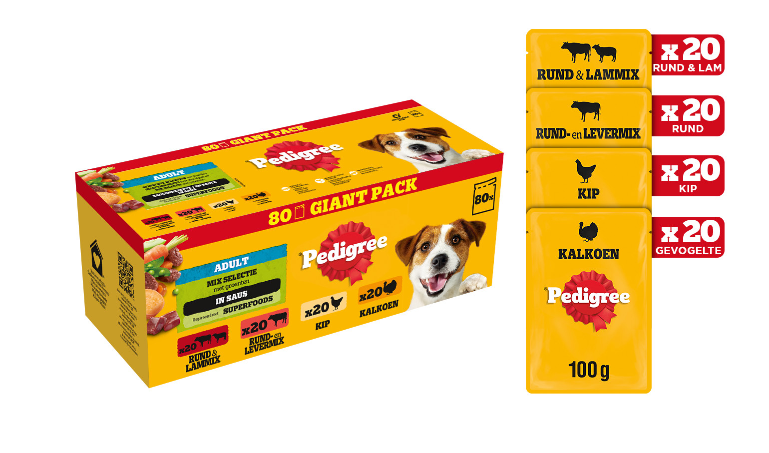 Pedigree Adult in saus multipack natvoer hond maaltijdzakjes (100 g)