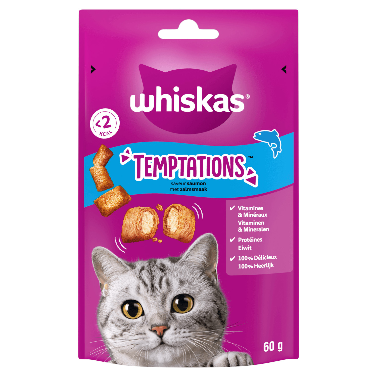 Whiskas Temptations met zalmsmaak kattensnacks