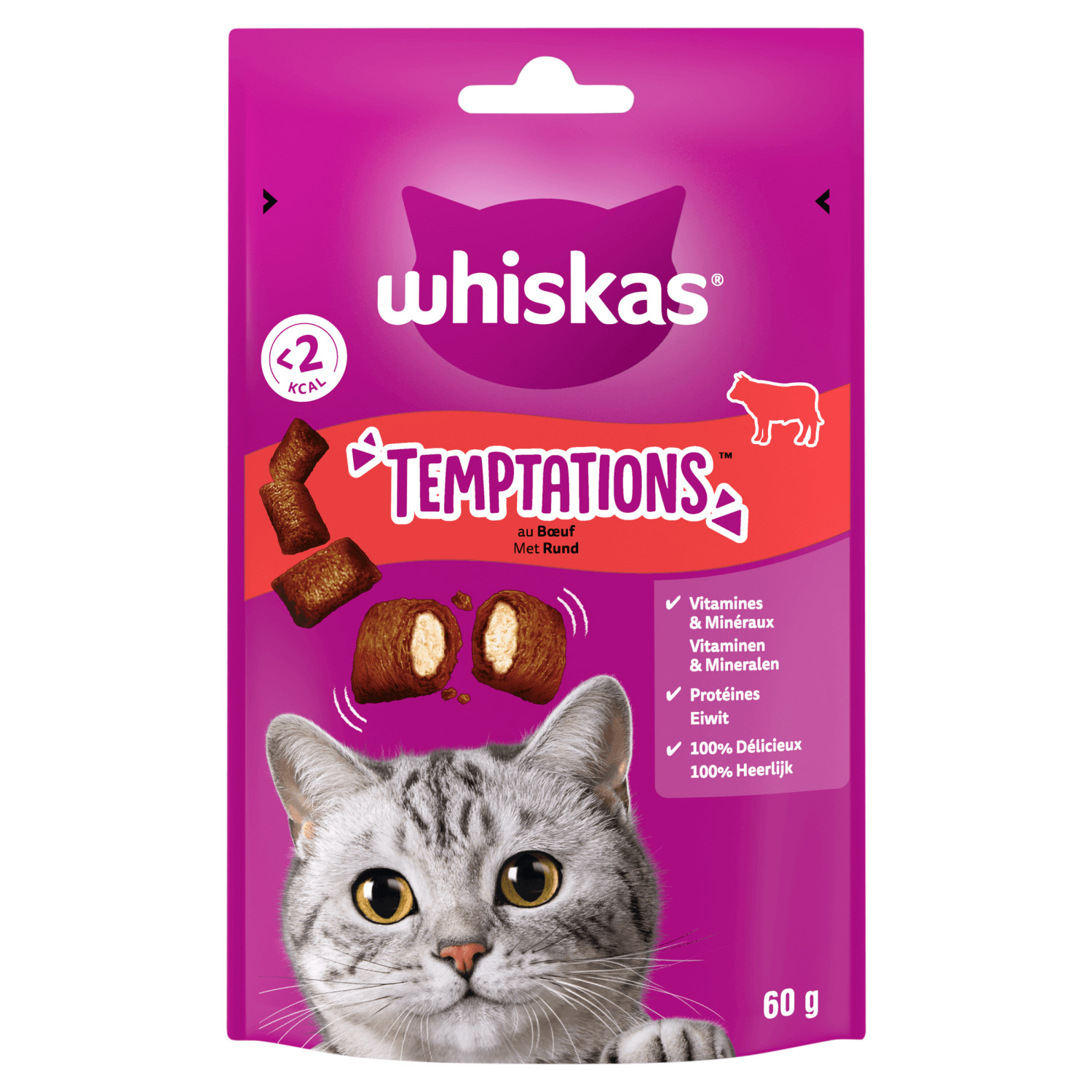 Whiskas Temptations met rund kattensnacks
