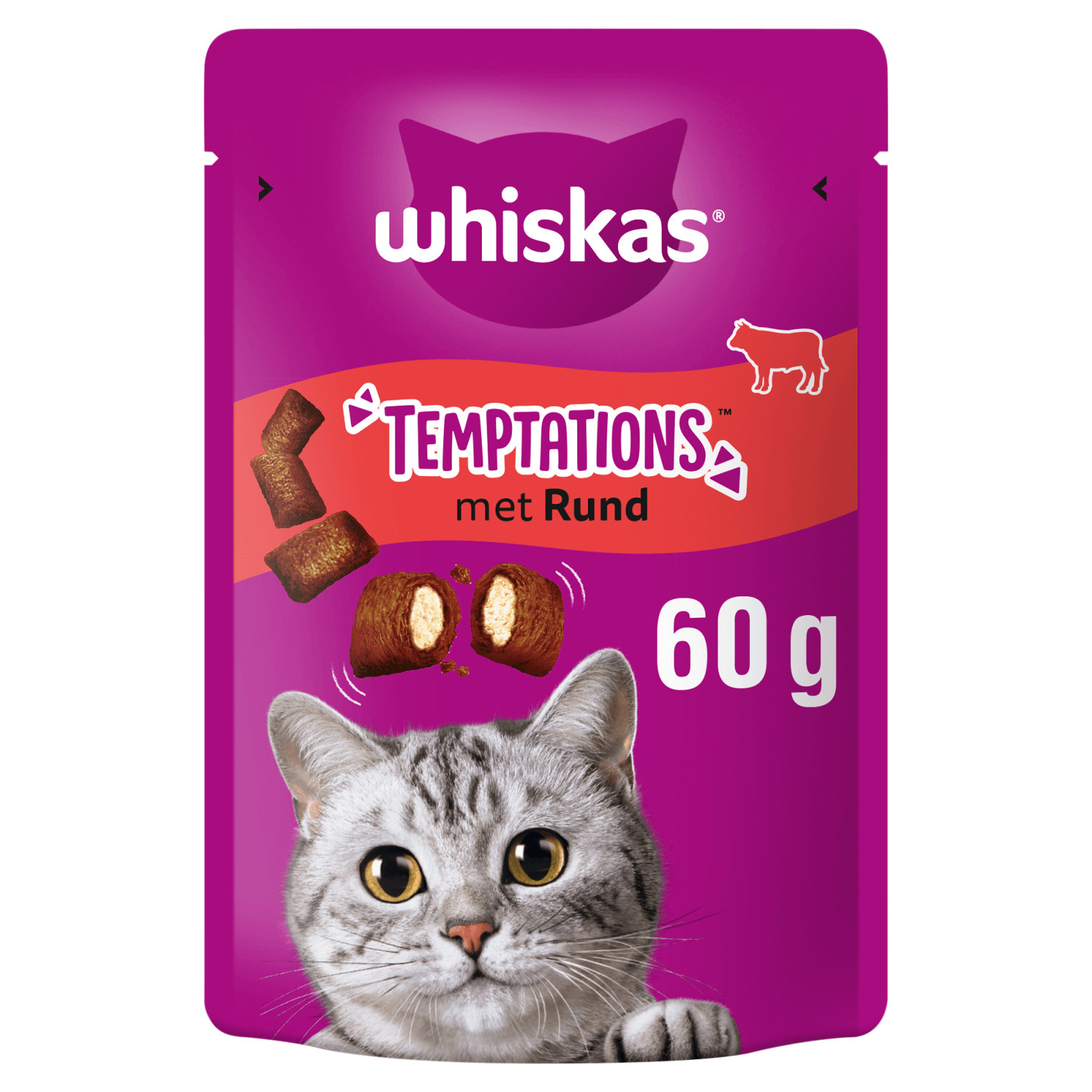 Whiskas Temptations met rund kattensnacks