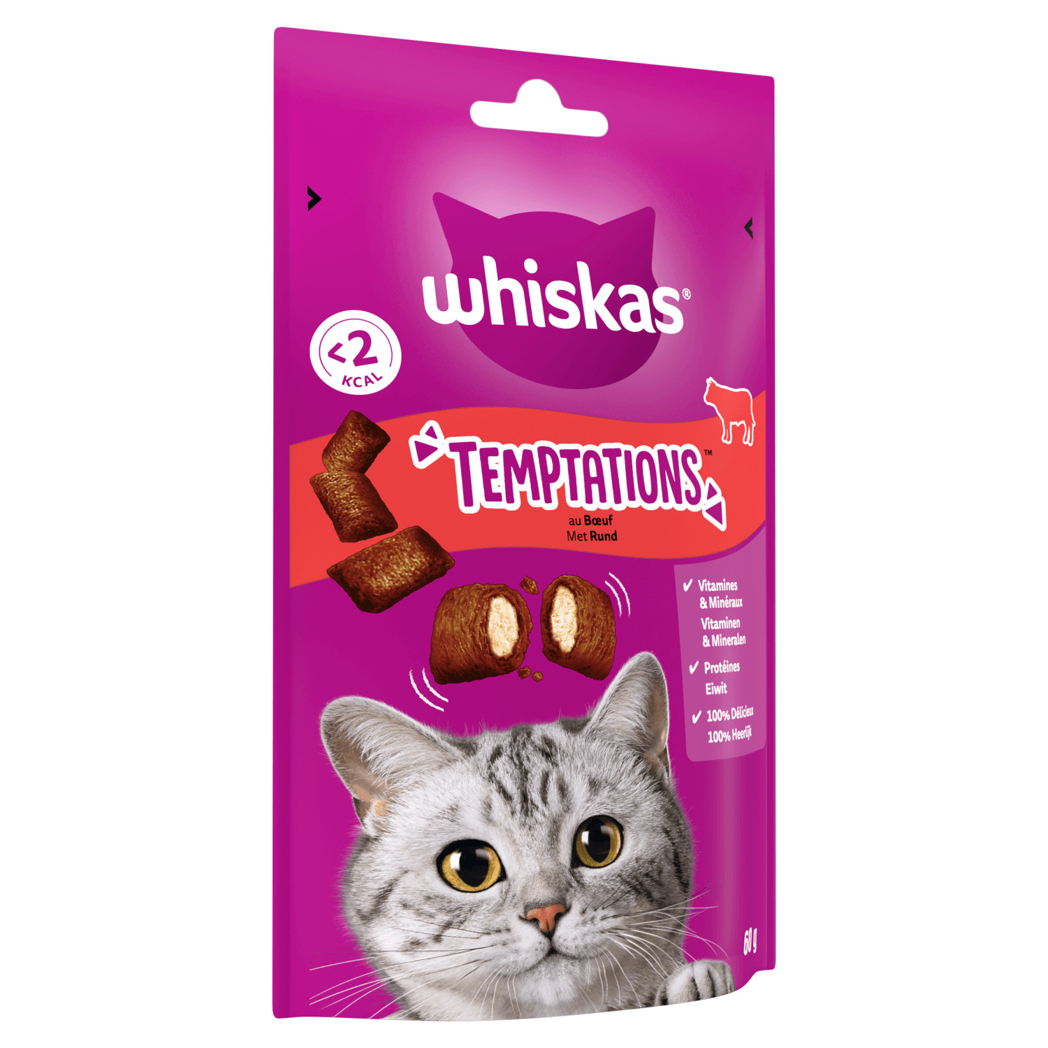Whiskas Temptations met rund kattensnacks