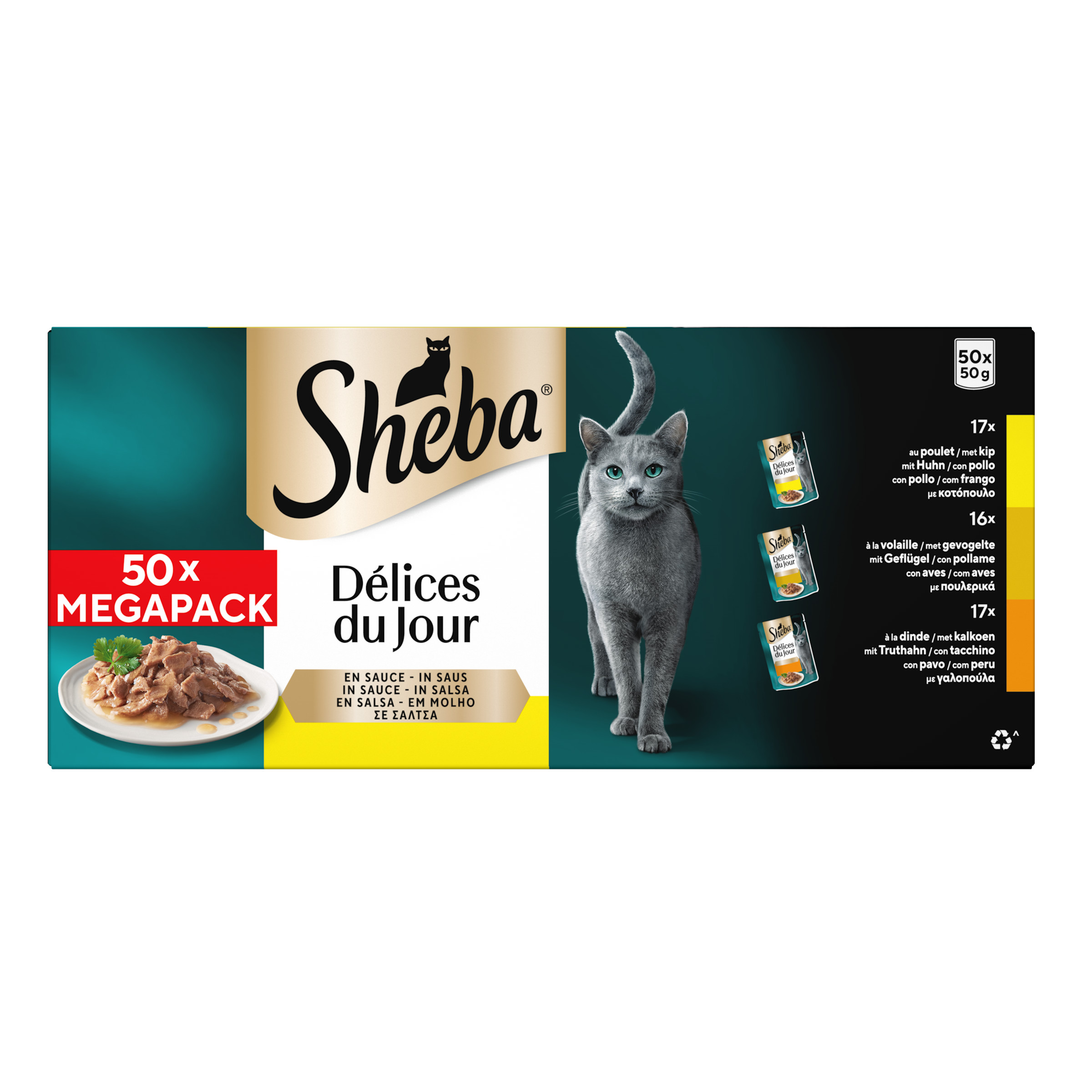 Sheba Délices du Jour Gevogelte Selectie in saus (50g)