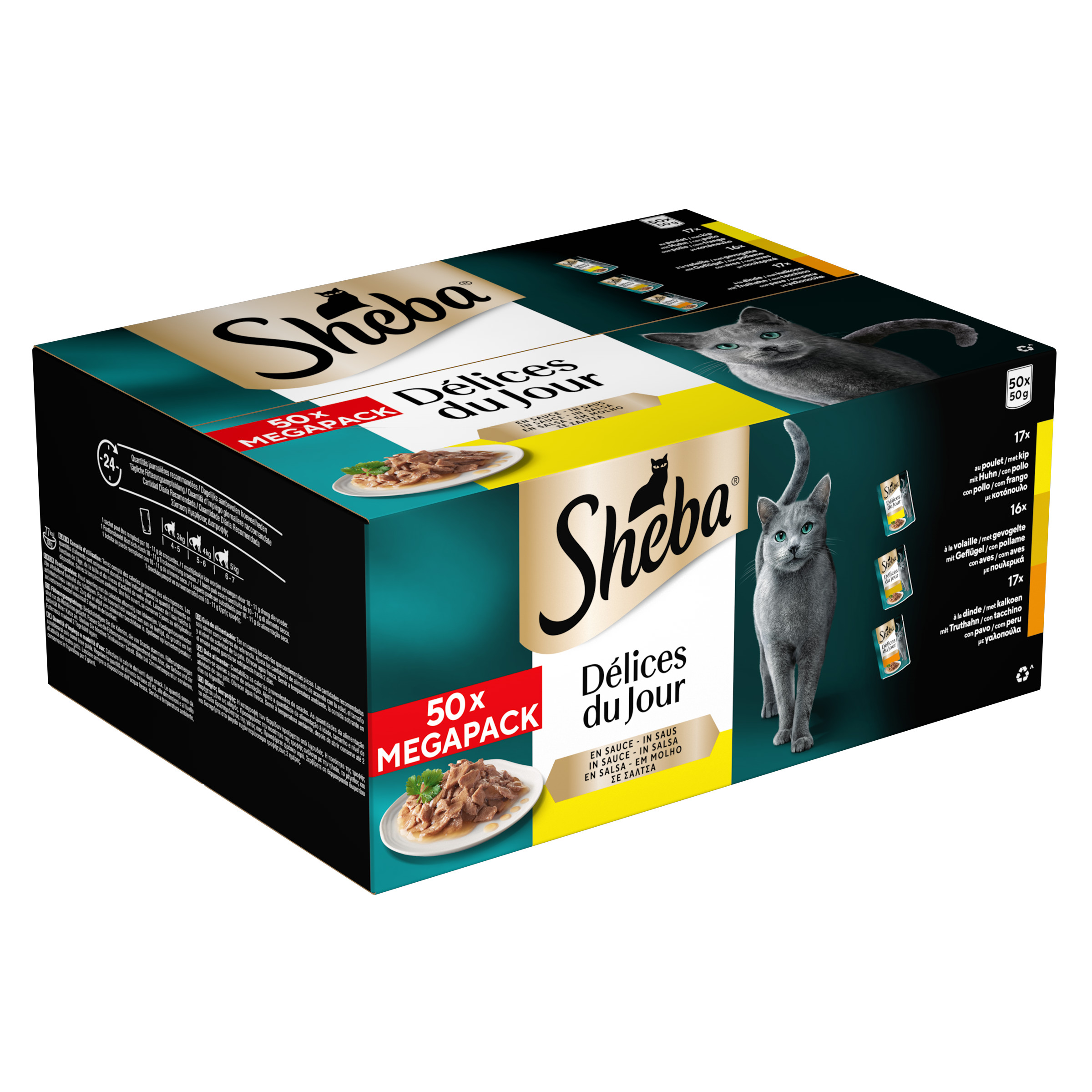Sheba Délices du Jour Gevogelte Selectie in saus (50g)