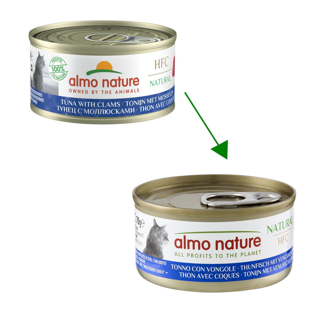 Almo Nature HFC Natural tonijn met venusschelpen natvoer kat (70 g)