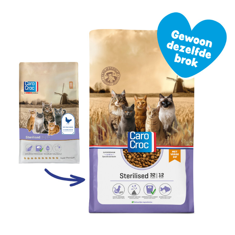 Carocroc 32/12 Sterilised met kip kattenvoer