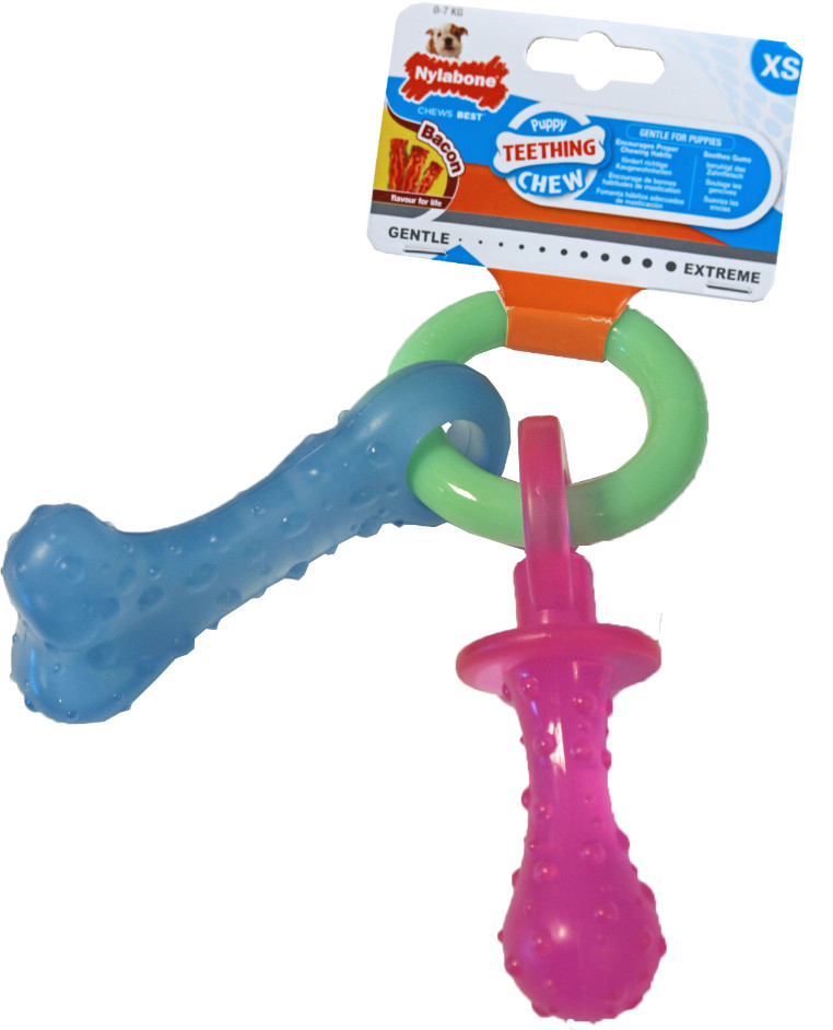 Nylabone Puppy Starterkit nylon kauwbotten (kipsmaak)