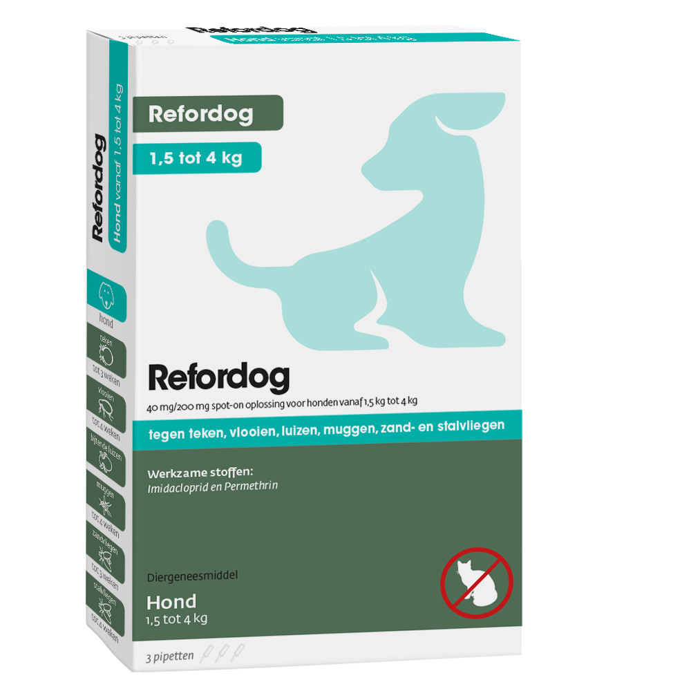 Refordog 40 mg spot-on anti-parasiet hond (1,5 - 4 kg)
