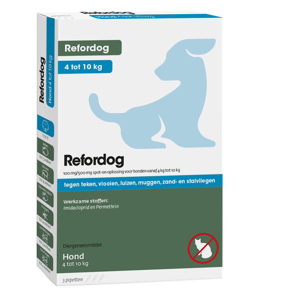 Refordog 100 mg spot-on anti-parasiet hond (4 -  10 kg)
