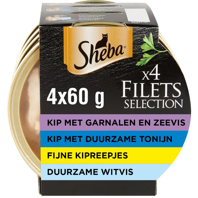Sheba Filets Selectie in saus multipack natvoer kat kuipjes