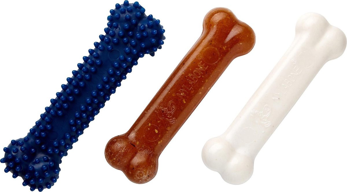 Nylabone Puppy Starterkit nylon kauwbotten (kipsmaak)