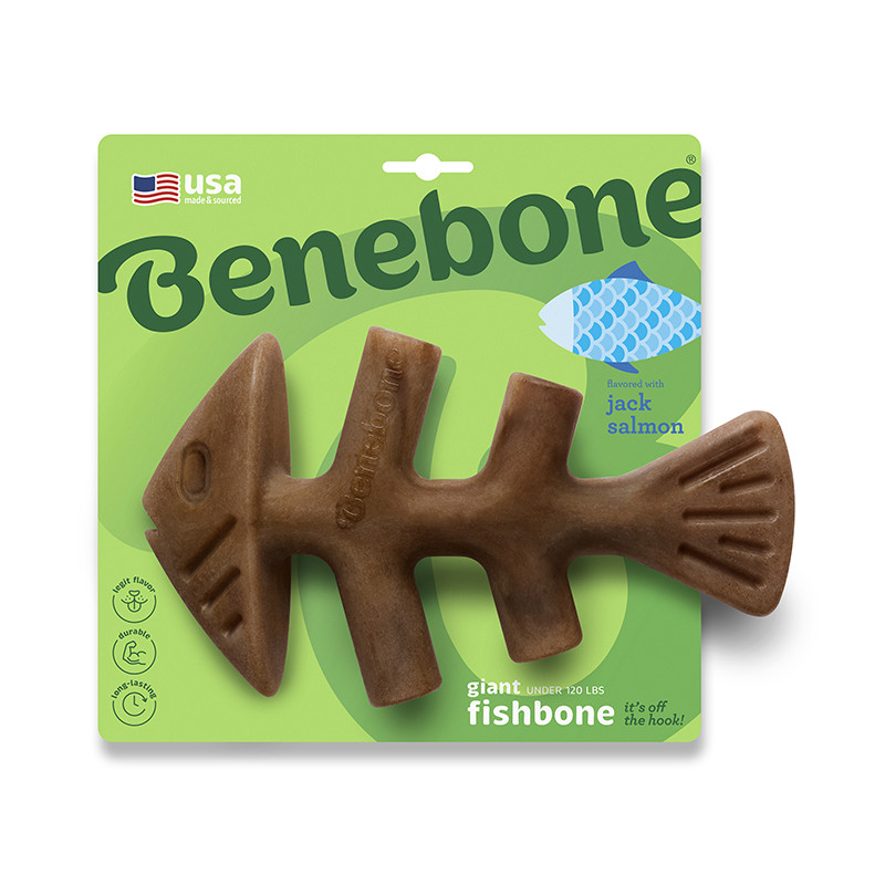Benebone Fishbone nylon kauwspeelgoed hond (zalmsmaak)