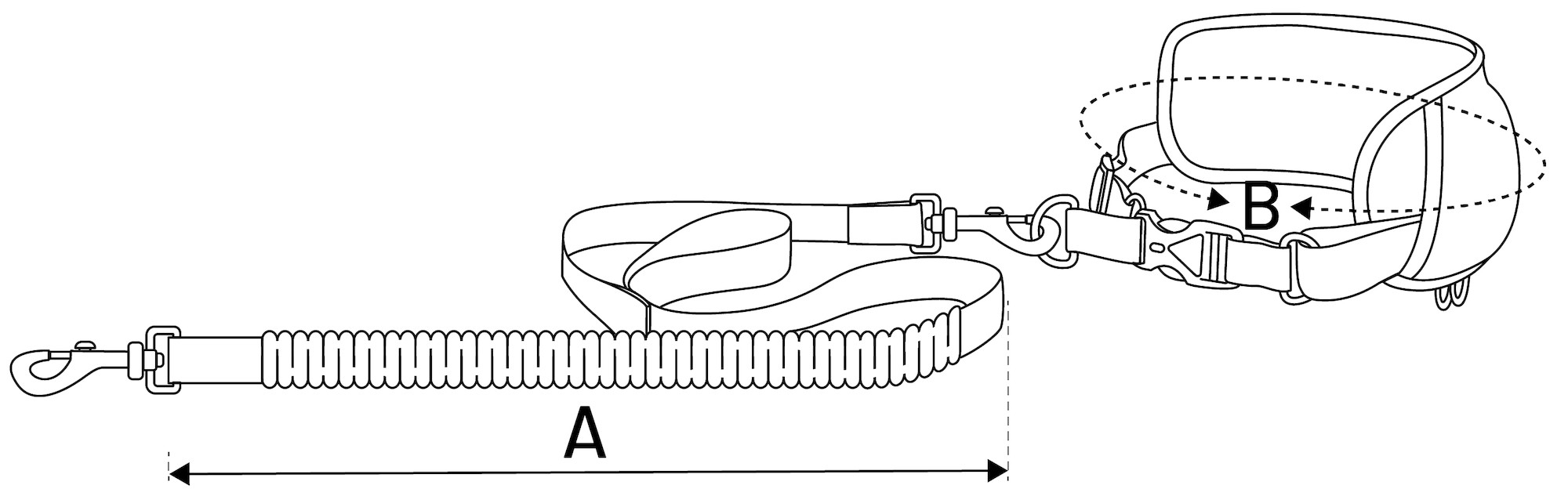 Jogginglijn met heupriem Stoffel fluo geel (118 cm/80-140 cm)