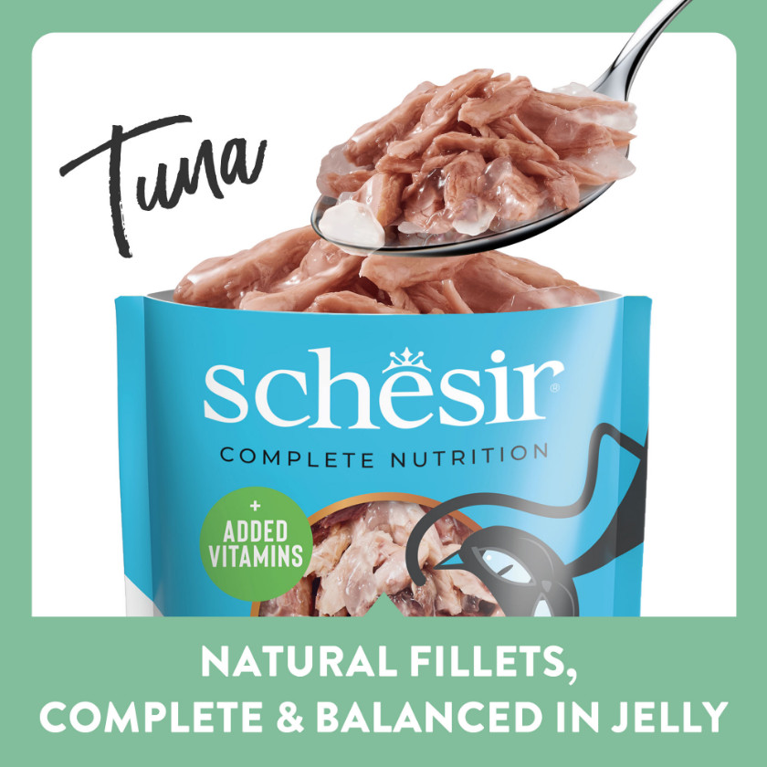 Schesir tonijn (jelly) natvoer kat (zakjes 85 g)