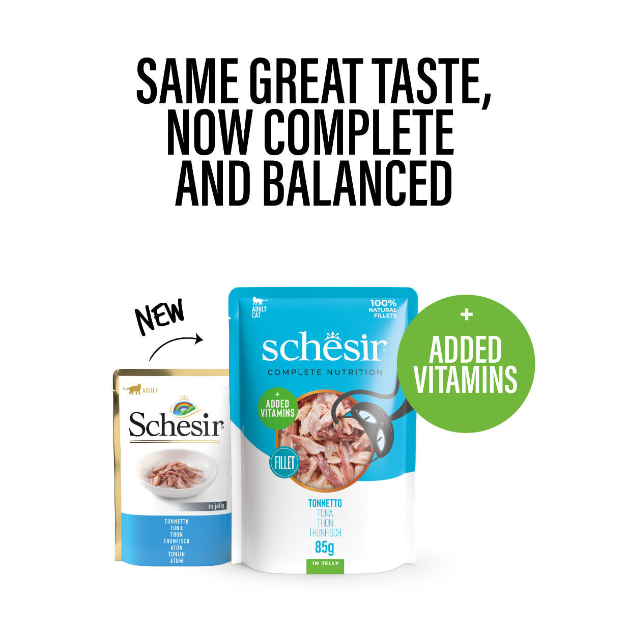 Schesir tonijn (jelly) natvoer kat (zakjes 85 g)