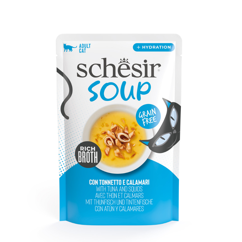 Schesir Cat Soup Wilde Tonijn & Inktvis