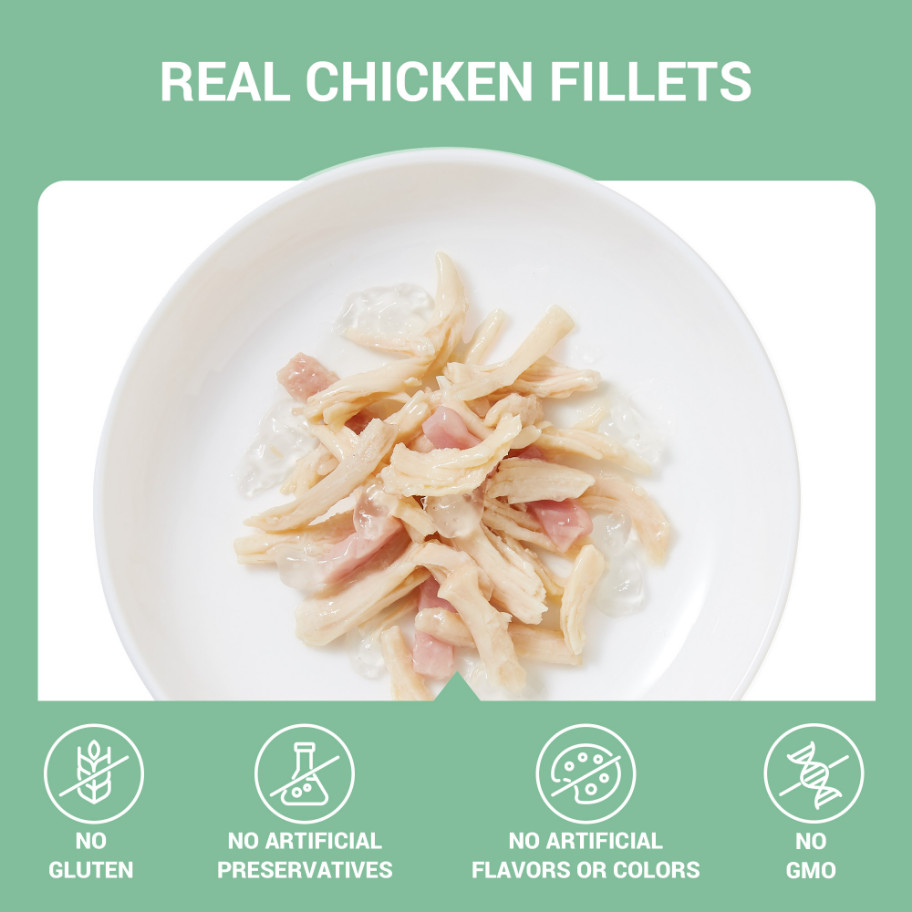 Schesir kip met ham (jelly) natvoer kat (zakjes 85 g)