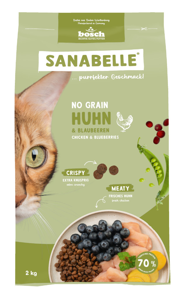 Sanabelle No Grain met kip en bosbessen graanvrij katttenvoer