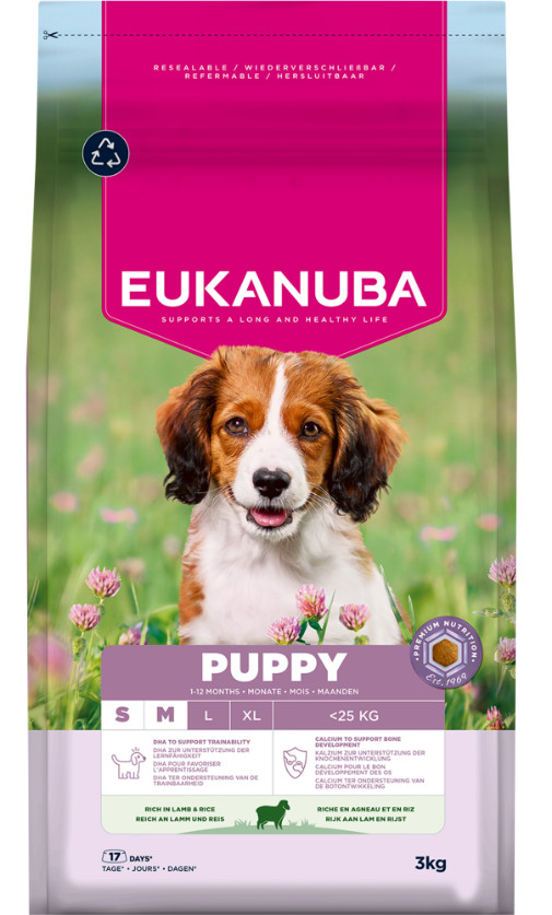 Eukanuba Puppy Small Medium Lam & Rijst hondenvoer