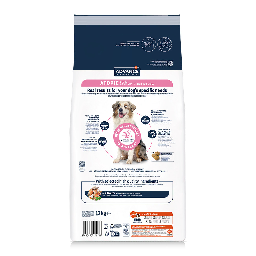 Advance Veterinary Diets Atopic Medium Maxi met forel hondenvoer