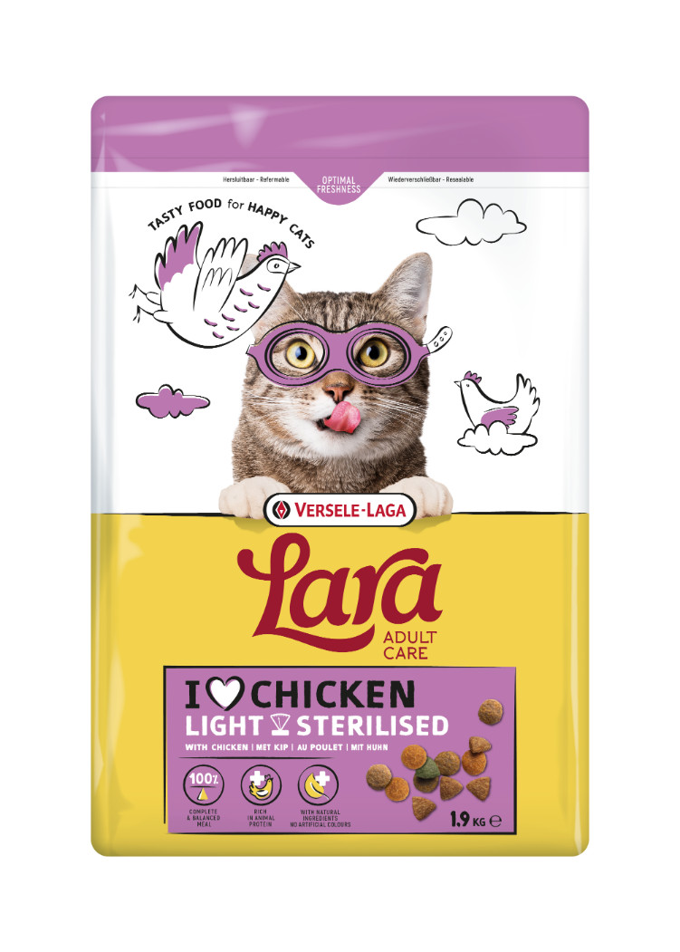 Versele-Laga Lara Adult Care Light/Sterilised kip kattenvoer