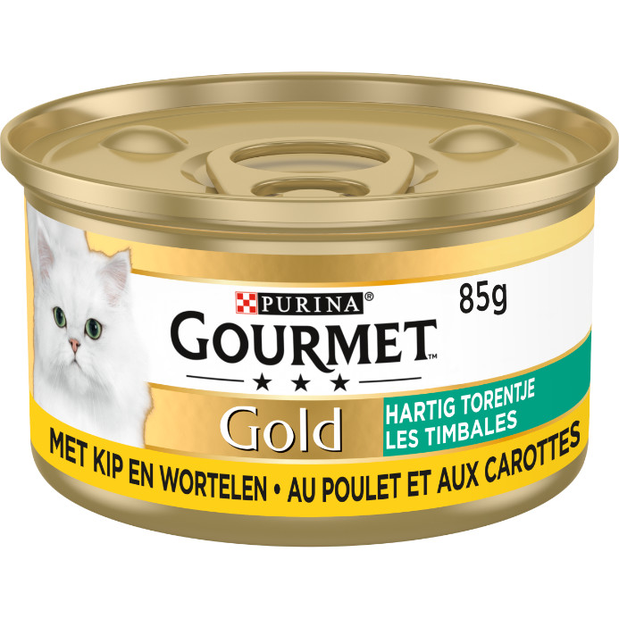 Gourmet Gold Hartig Torentje met kip en wortel natvoer kat (24x85 g)