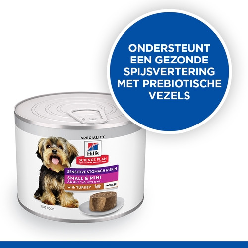 Hill's Adult Sensitive Stomach & Skin Small & Mini nat hondenvoer met kalkoen blik