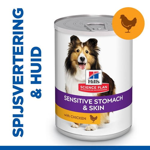 Hill's Adult Sensitive Stomach & Skin nat hondenvoer met kip blik